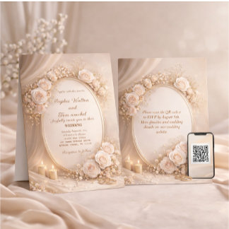 Wedding invitation with white flowers