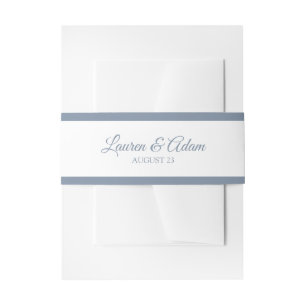 Wedding Invitation Wrap   Basic Borders-Dusty Blue Invitation Belly Band