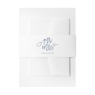 Wedding Invitation Wrap / Belly Band Dusty Blue