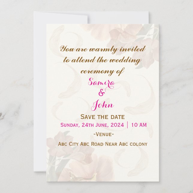 Wedding Invitations  (Front)