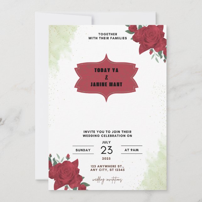 wedding invitations 2025 (Back)