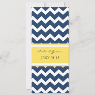 Wedding Invitations Blue Yellow Chevron