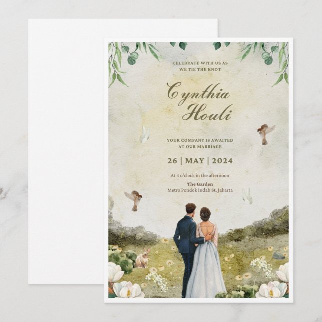 Wedding Invitations 💍 – Elegant & Customizable De (Front/Back)