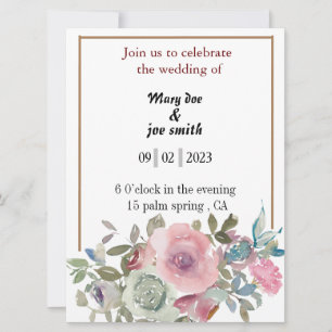 wedding invitations floral watercolor 