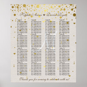 Wedding Invitations   Gold Confetti Seating Chart