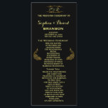 Wedding Invitations | Gold Peacock Program Custom<br><div class="desc">Unique Design featuring Abstract Gold Sparkling Peacocks on a black background for your special wedding event. It will give an unique touch to your wedding style. Be different! Personalize with your own information. If you need to move the text, or change the size, font, or colour, click Customize It tool....</div>