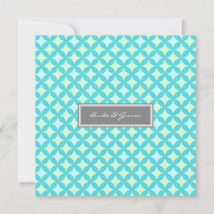 Wedding Invitations Grey Teal Mint Pattern