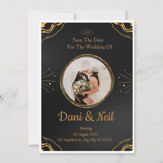 Wedding invitations  heart effect love story  (Front)