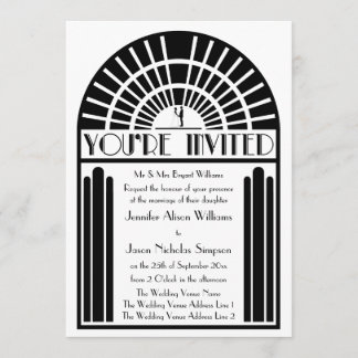 Wedding Invitations in Bold Art Deco Style