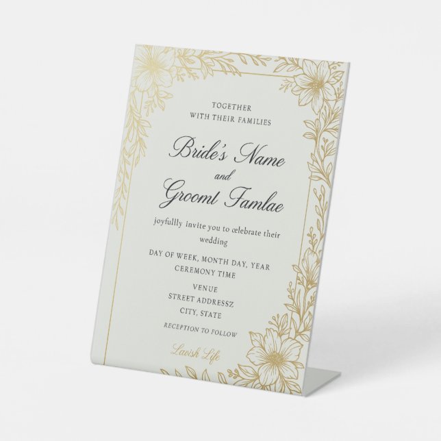 Wedding Invitations  Pedestal Sign (Front)