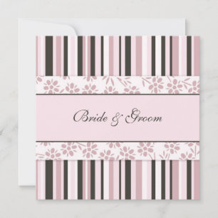 Wedding Invitations Pink Stripes