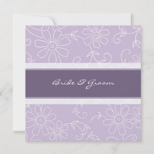 Wedding Invitations Purple and White Floral