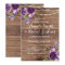Wedding Invitations Rustic Wood Purple Floral