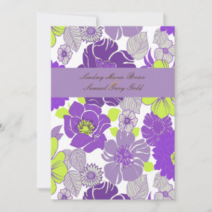 Wedding Invitations ~ summer florals purpl poppies