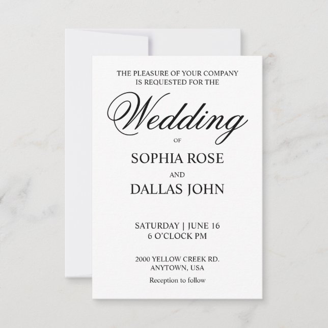 Wedding invitations transparent layer (Front)