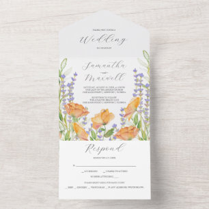 Wedding Invitations Watercolor Wildflowers