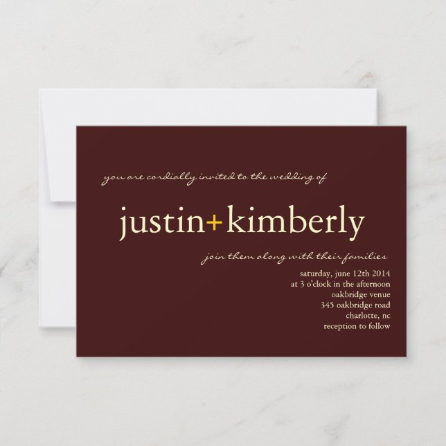 Wedding Invite | A+ |small briv (Front)