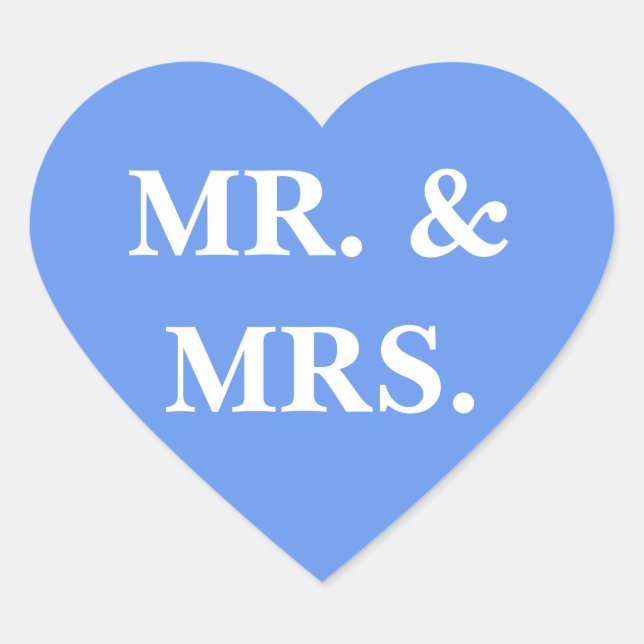 Wedding Invite Cornflower Blue Heart Sticker (Front)