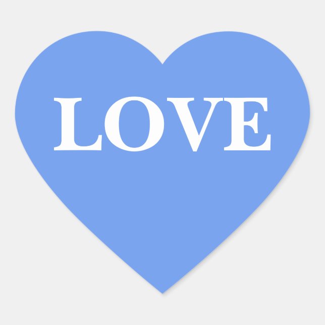 Wedding Invite Cornflower Blue Heart Sticker (Front)