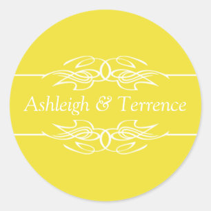 Wedding Invite Dandelion Classic Round Sticker