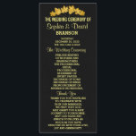 Wedding Invite | Gold Fall Foliage Leather Program<br><div class="desc">Unique Design featuring gold fall leaves on a black leather background. It will give an unique touch to your fall wedding style. Be different! Personalize with your own information. If you need to move the text, or change the size, font, or colour, click Customize It tool. Matching Wedding invitation, Save...</div>