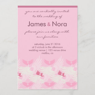 Wedding Invite - Heartwings (pink)