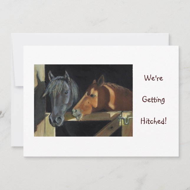 WEDDING INVITE: HORSES, Western: PASTEL Invitation (Front)