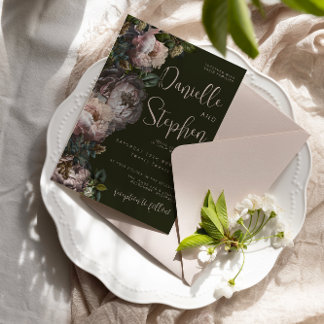 Wedding Invite Template Dark And Moody, Floral