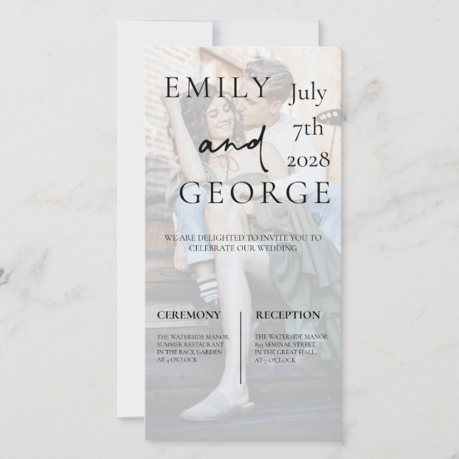 Wedding Invite Template With Photo (Front)