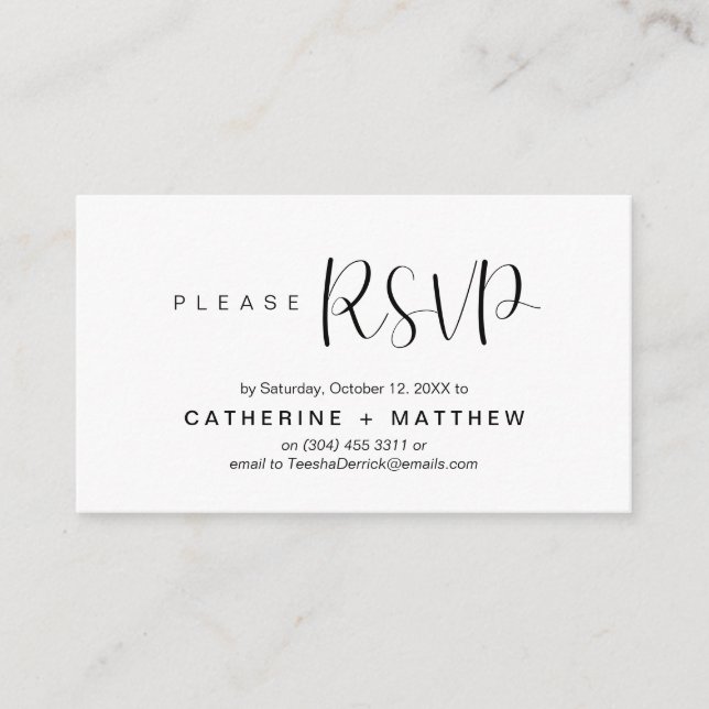 Wedding Invites RSVP Modern Minimalist Reminder (Front)