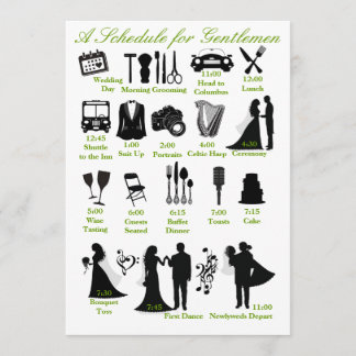 Wedding Itenerary Schedule for Groomsmen Program