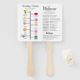 Wedding Itinerary Cocktail - Icon Wedding Welcome  Hand Fan