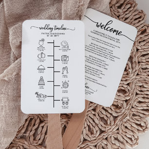 Wedding Itinerary Cocktail - Icon Wedding Welcome  Hand Fan