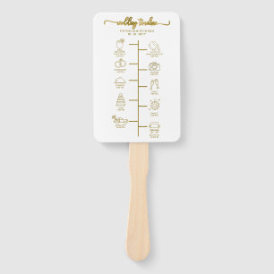 Wedding Itinerary Cocktail - Icon Wedding Welcome  Hand Fan