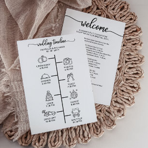 Wedding Itinerary Icon Chic Script Wedding Welcome