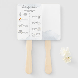 Wedding Itinerary Modern Icons Program Hand Fan