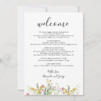 Wedding Itinerary Welcome Bag Letter Wildflowers
