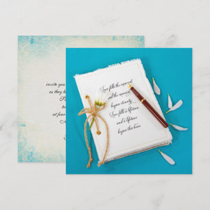 wedding journal with daisy and pen invitation