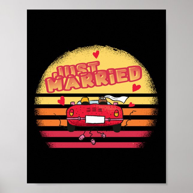 Wedding Just Married Bride Groom Married Long Slee Poster (Front)