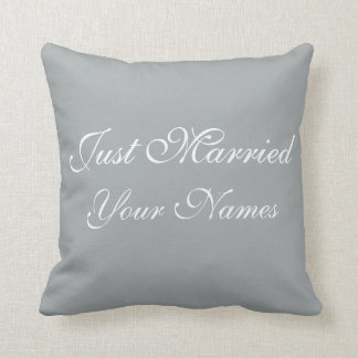 Wedding Just Married Cotton Throw Pillow Customize