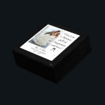 Wedding Keepsake Box with Photo Personalized<br><div class="desc">This elegant wedding keepsake box says Here's to a lifetime full of happiness and love! Personalize photo of bride and groom,  names and wedding date.</div>