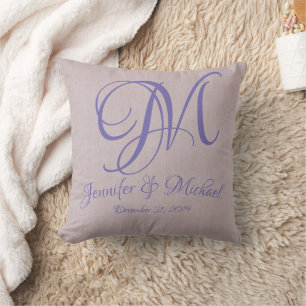 Wedding Keepsake Dusty Pink Monogram Pillow