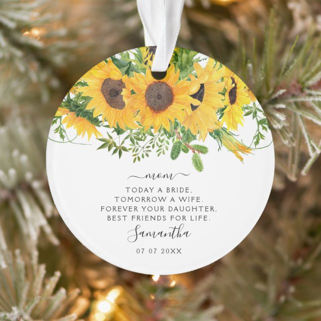Wedding Keepsake Mother of the Bride Floral Photo Ornament (Tree)
