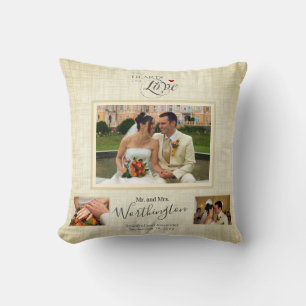 Wedding Keepsake Photo Collage Personalized Throw  Pillow