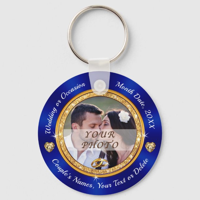 Wedding Keepsakes for Guests, Double Sided PHOTO Keychain (Front)
