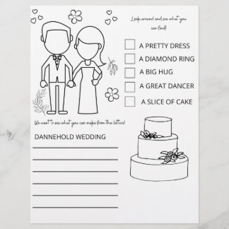 Wedding Kids Table Colouring Page