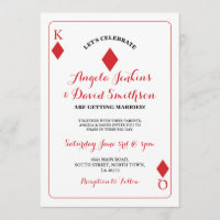 Wedding King Queen Diamond Playing Card Ace Invite