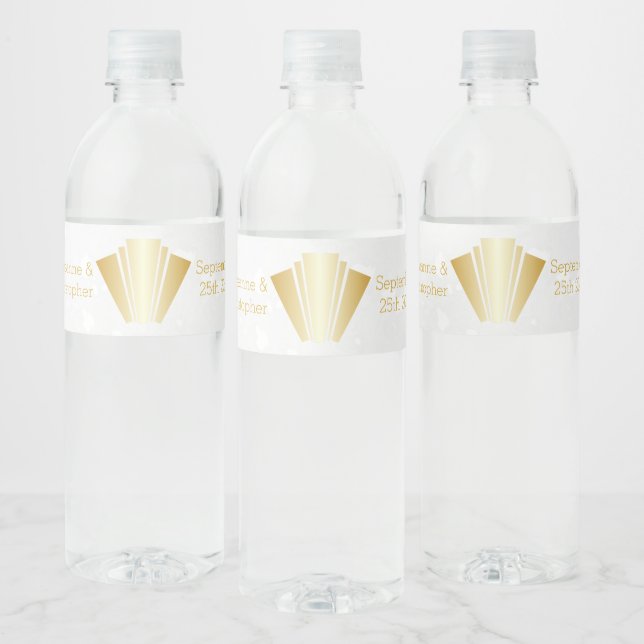Wedding Labels Gold Art Deco Design (Bottles)