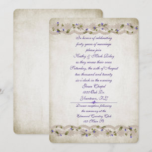 Wedding lace and ivy border invitation