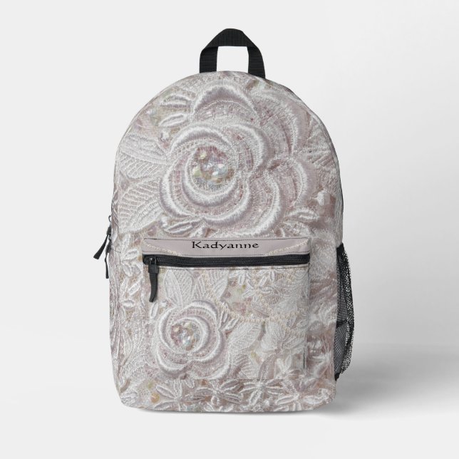 Wedding Lace Bride Printed Backpack (Front)